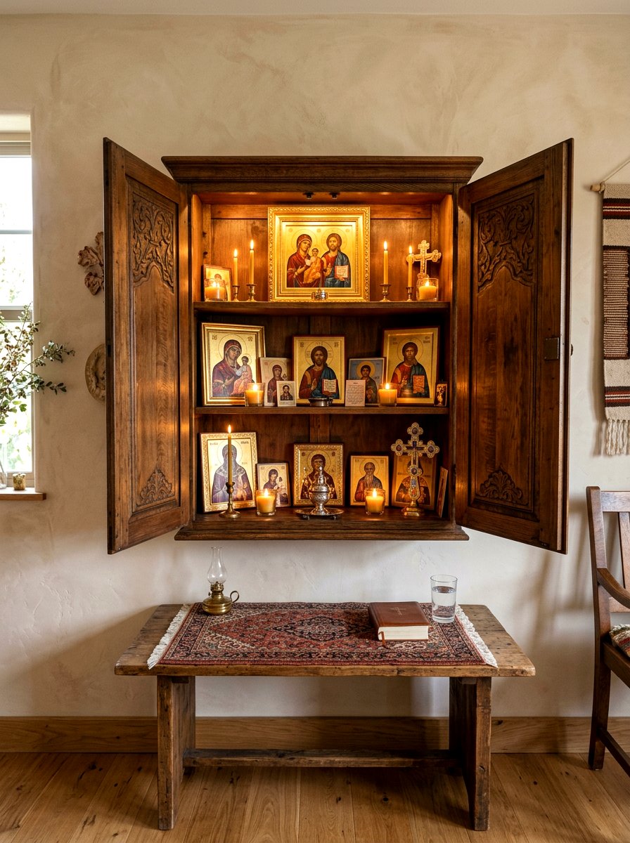 Wall Mounted Prayer Cabinet - 30 home altar ideas