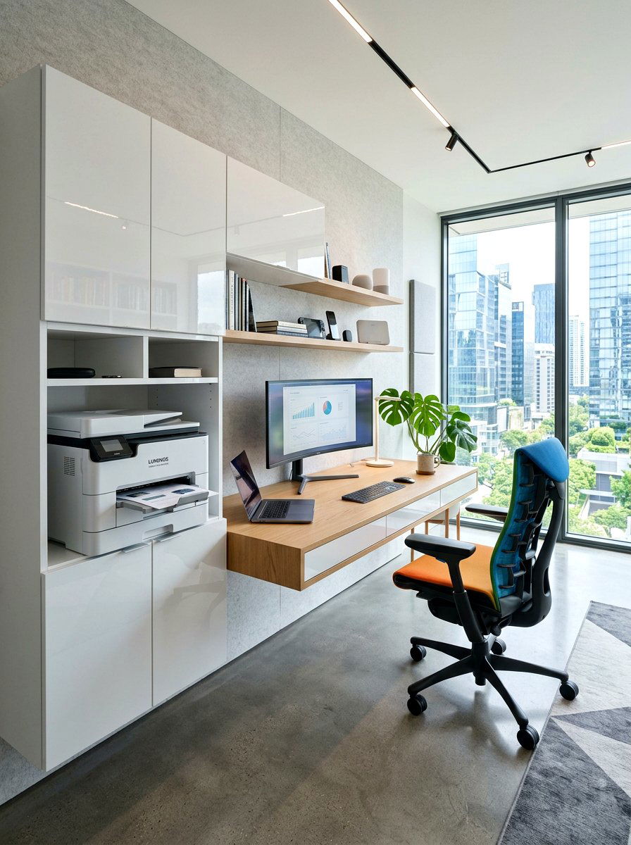 Wall Mounted Printer Cabinet - 30 hidden printer cabinet ideas