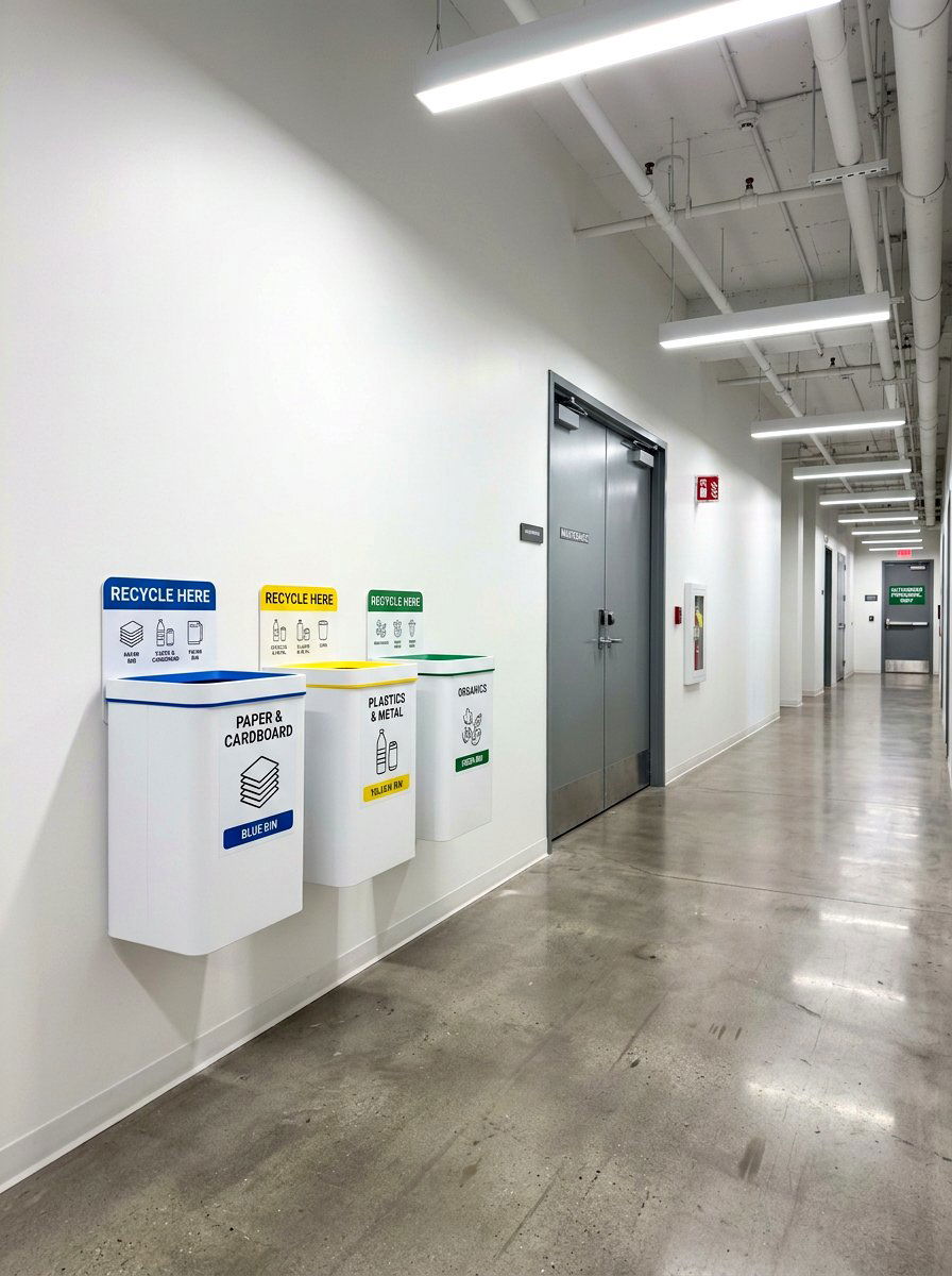 Wall Mounted Recycling Sorter - 30 recycling station ideas