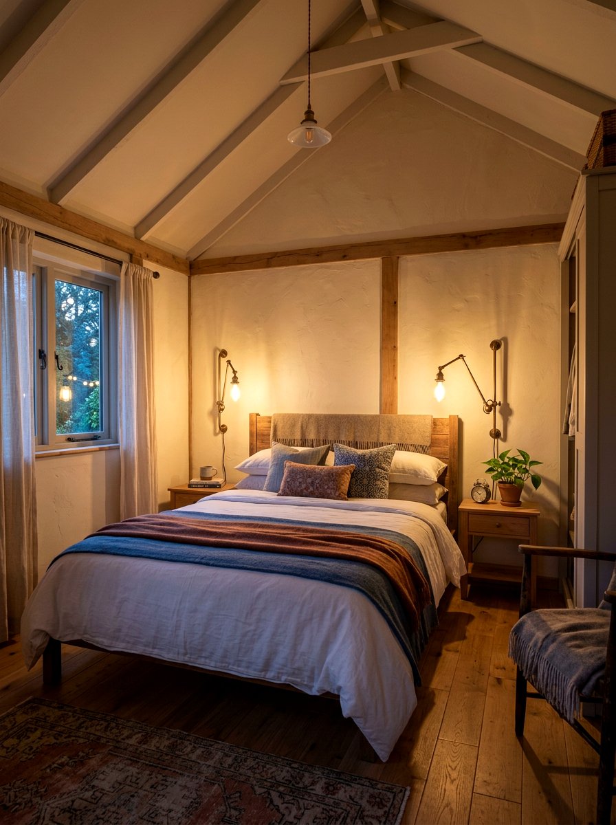 Wall Mounted Sconce Lighting - 30 tiny cottage bedroom ideas