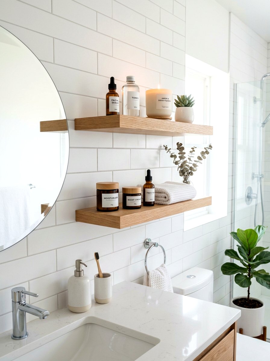 Wall Mounted Skincare Shelf - 30 skincare station ideas