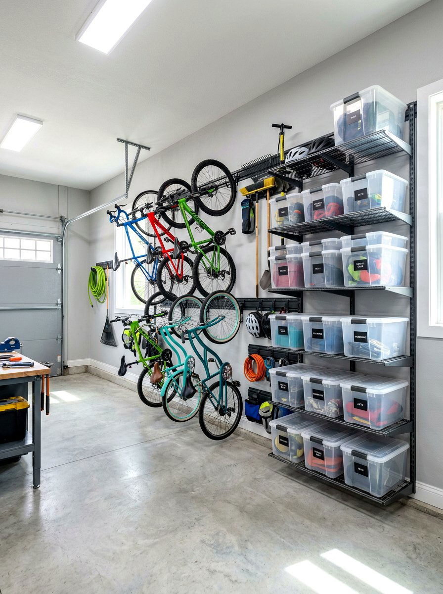 Wall Mounted Storage - 30 small garage ideas