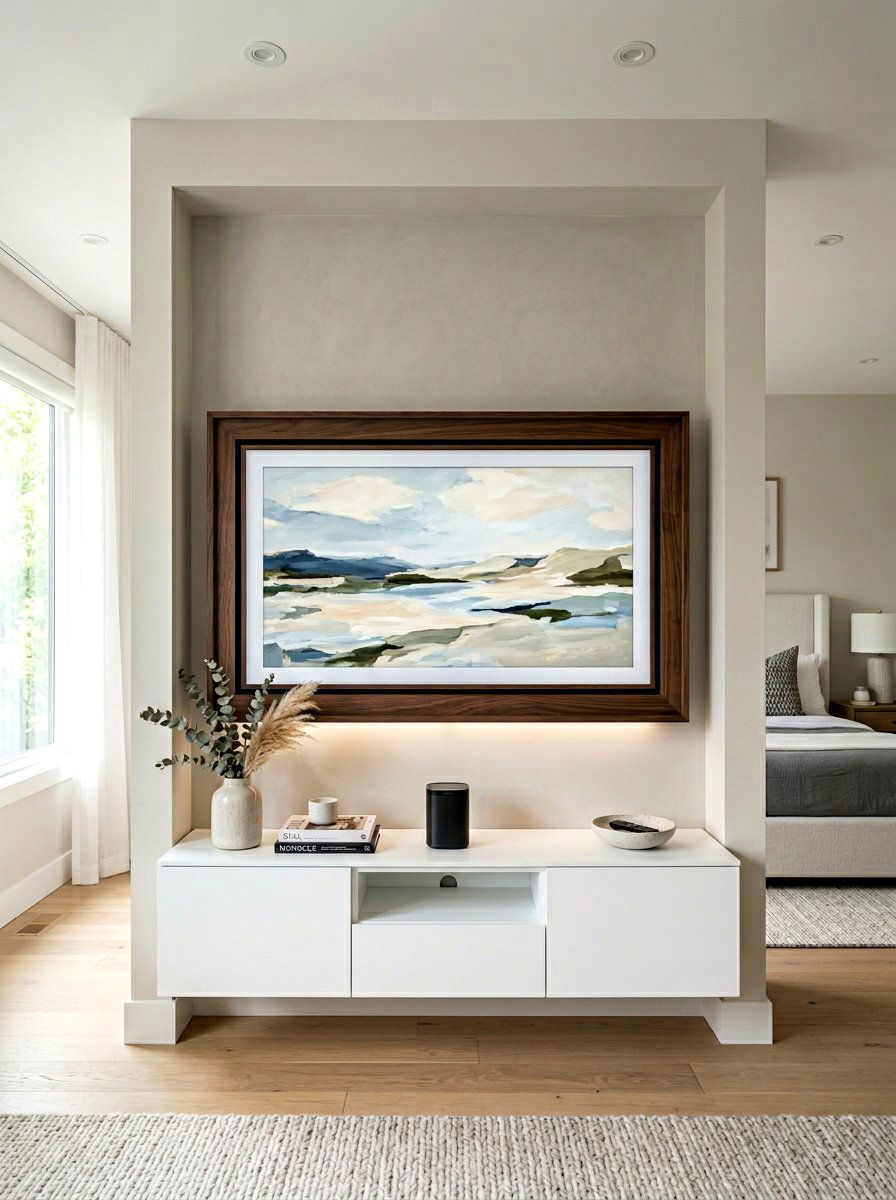Wall Mounted TV Alcove - 30 bedroom alcove ideas