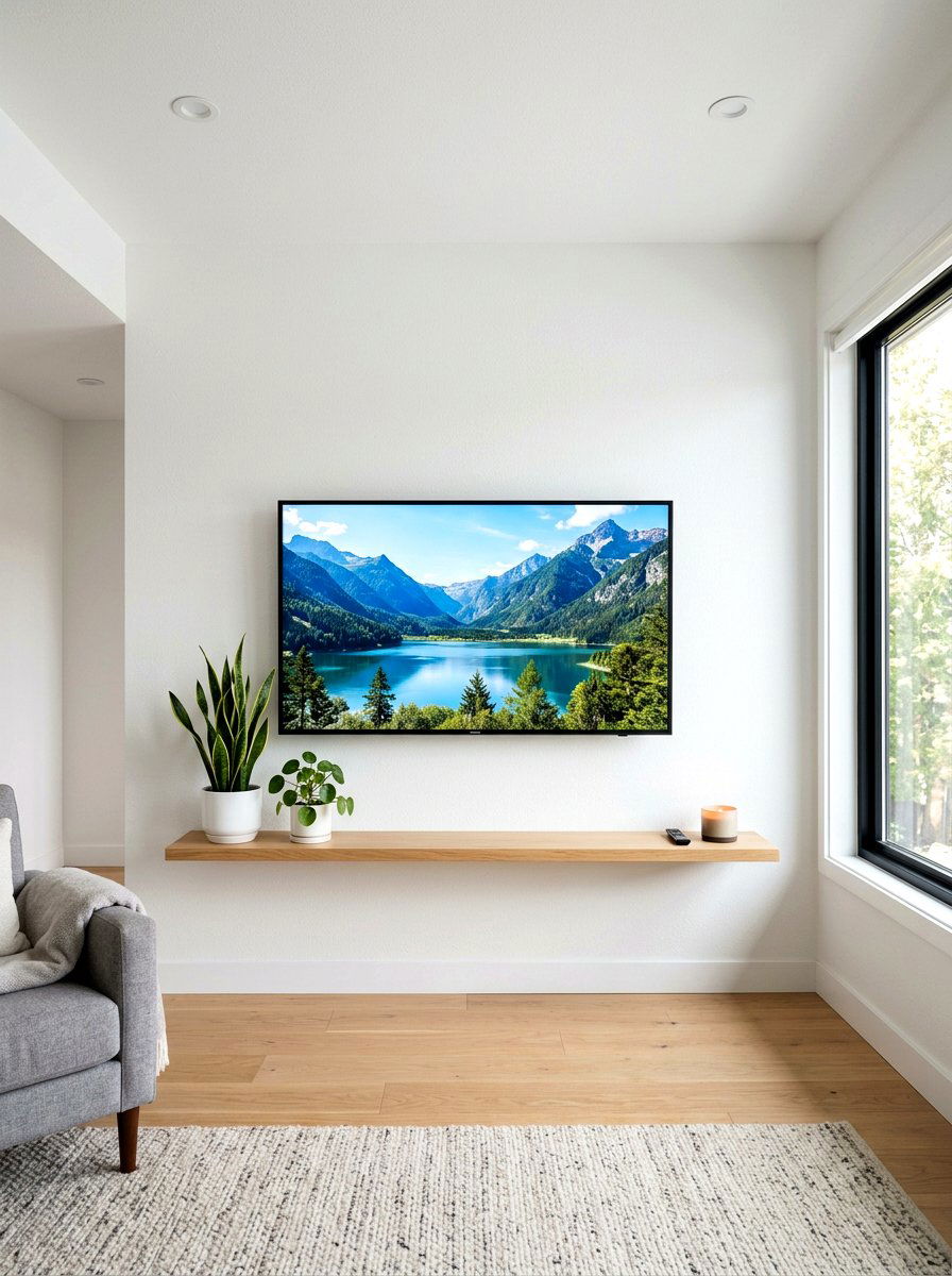 Wall Mounted TV - 30 narrow living room ideas