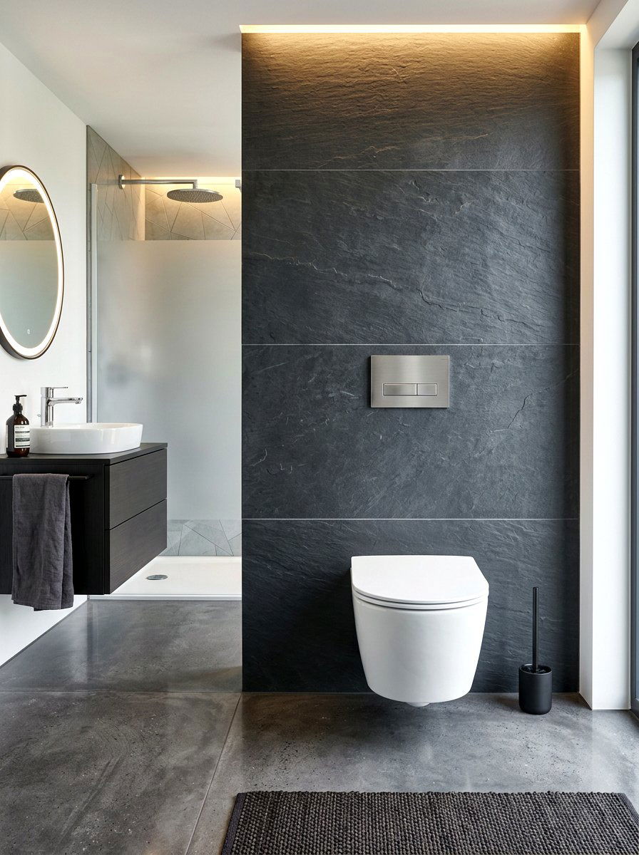 Wall Mounted Toilet - 30 tiny house bathroom ideas
