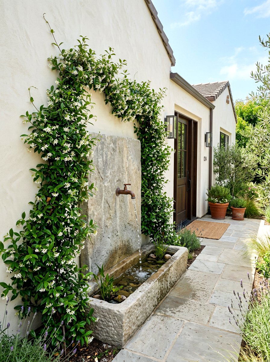 Wall Mounted Water Feature - 30 entry fountain landscaping ideas