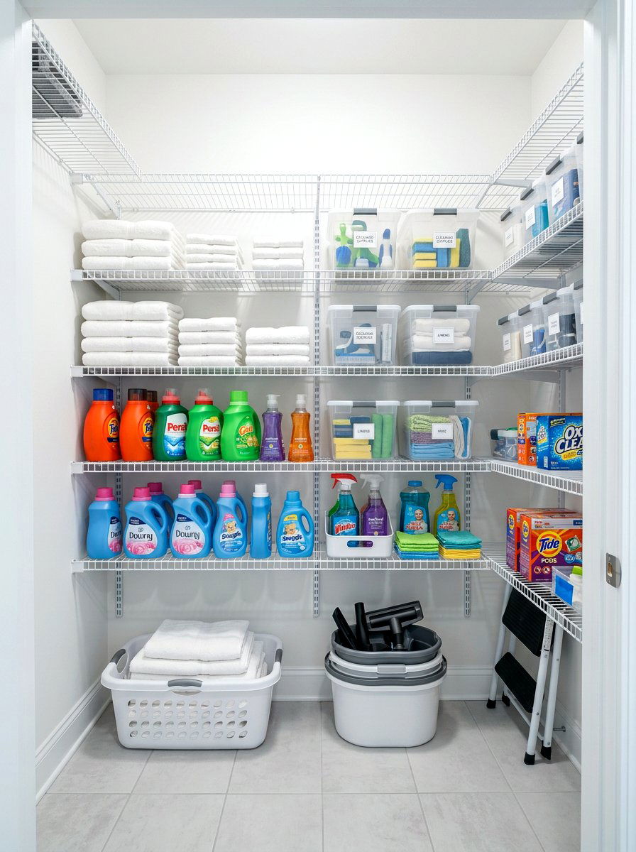 Wall Mounted Wire Shelving - 30 utility closet shelving ideas