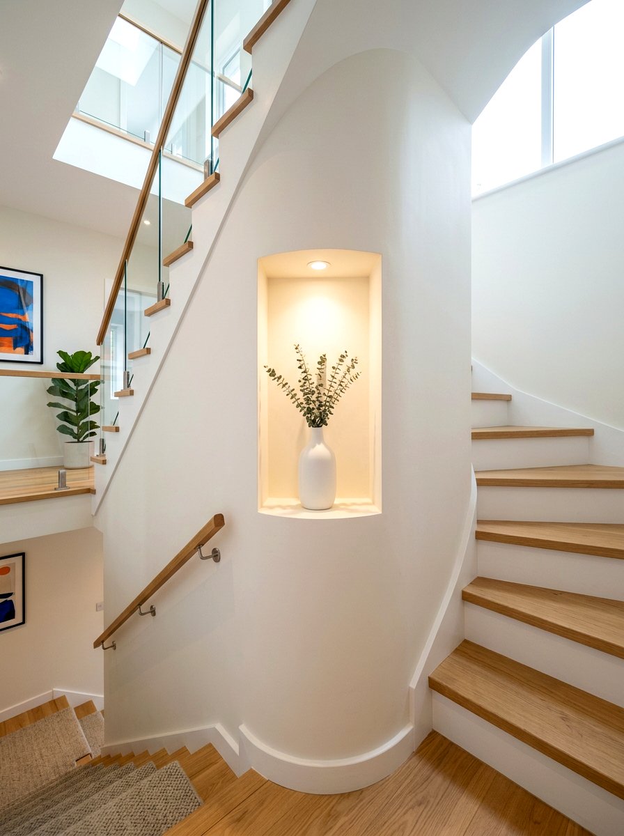 Wall Niche - 30 staircase decor ideas