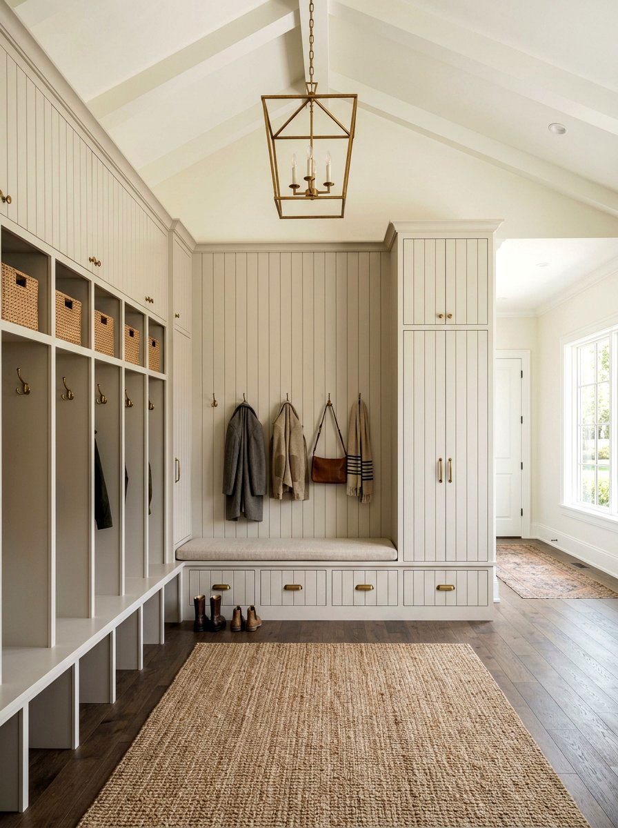 Wall Paneled Storage - 30 quiet luxury mudroom ideas