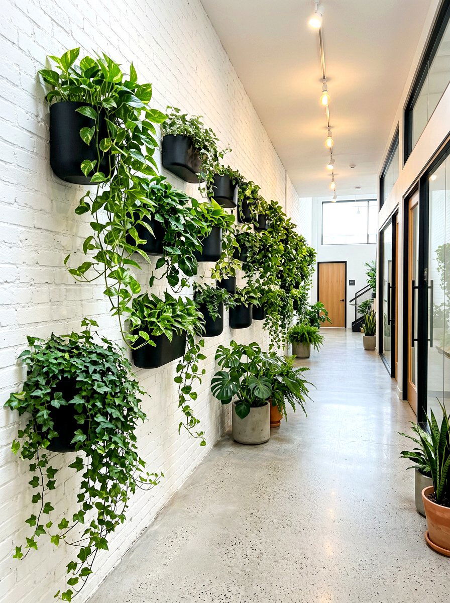 Wall Planter - 30 hallway wall decor ideas