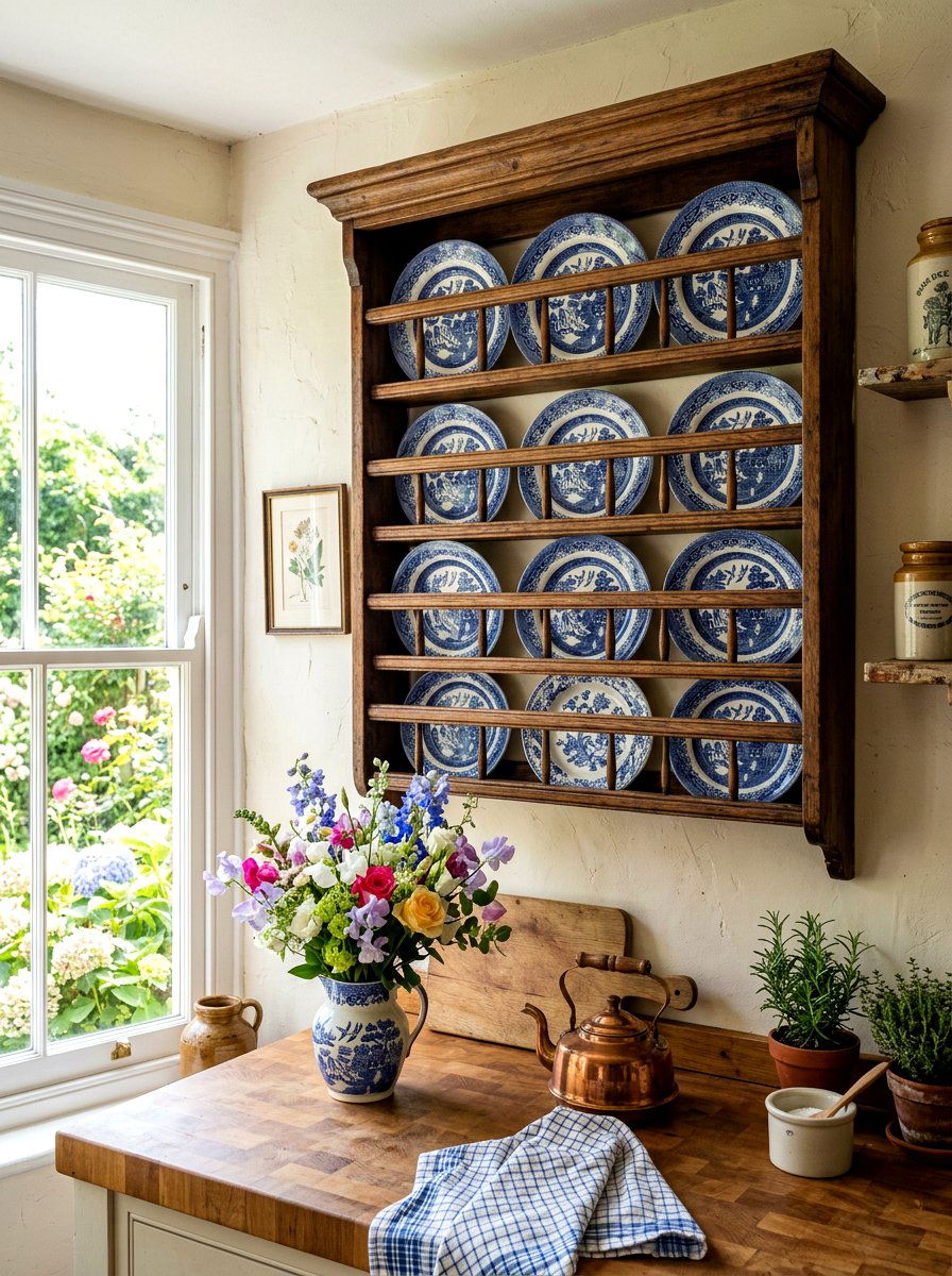 Wall Plate Rack - 30 kitchen storage ideas