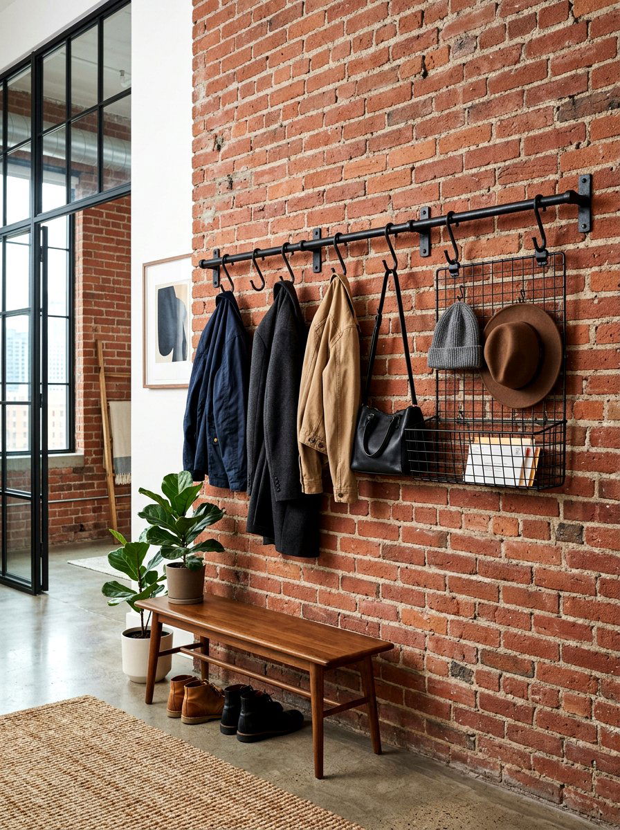 Wall Rail System - 30 narrow entryway storage ideas