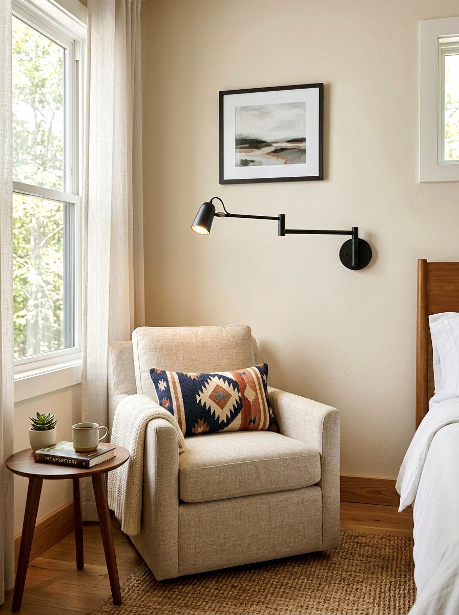 Wall Sconce - 30 guest room reading corner ideas