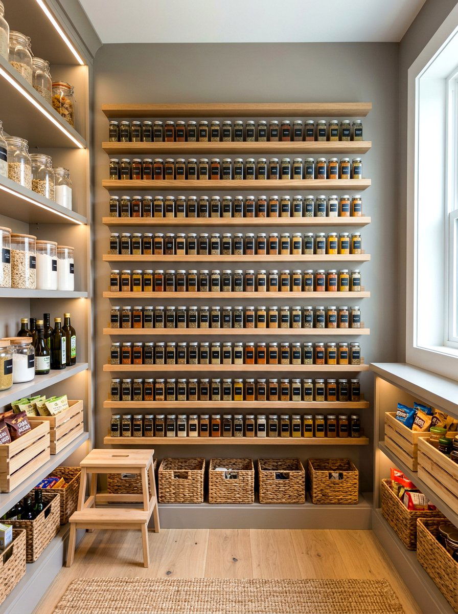 Wall Spice Rack - 30 bakery style pantry ideas