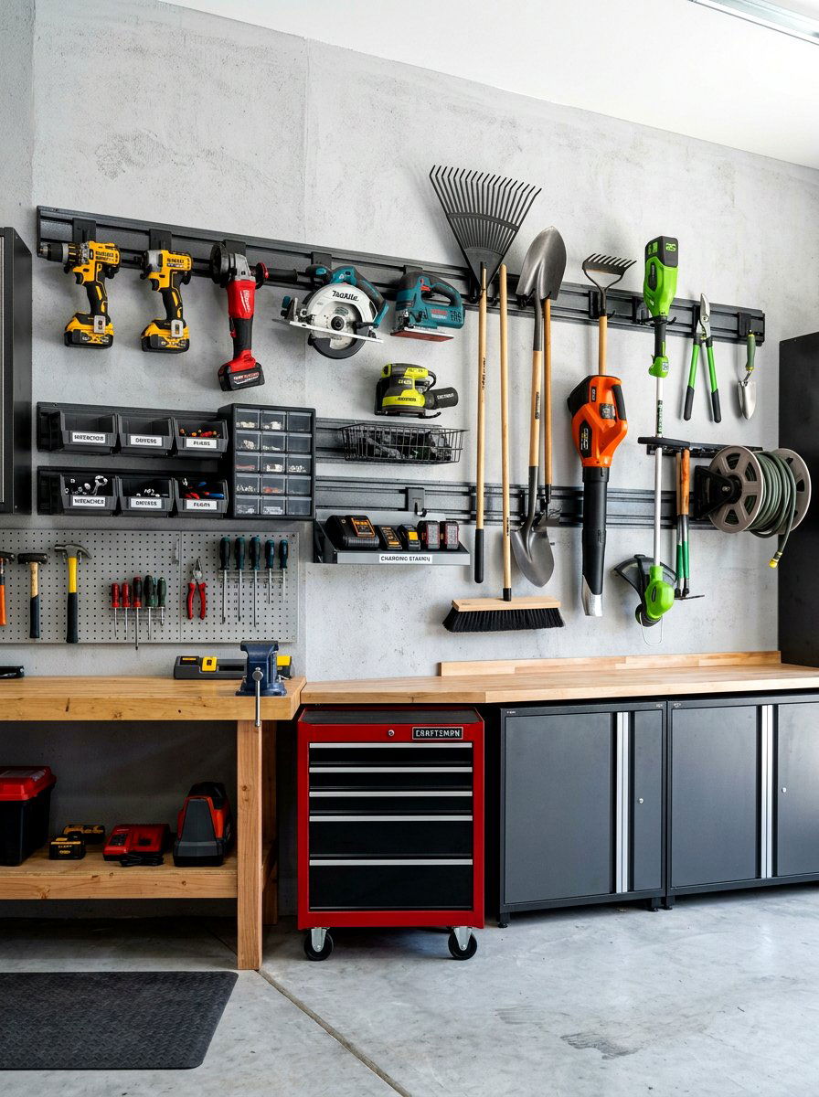 Wall Storage System - 30 garage workshop ideas