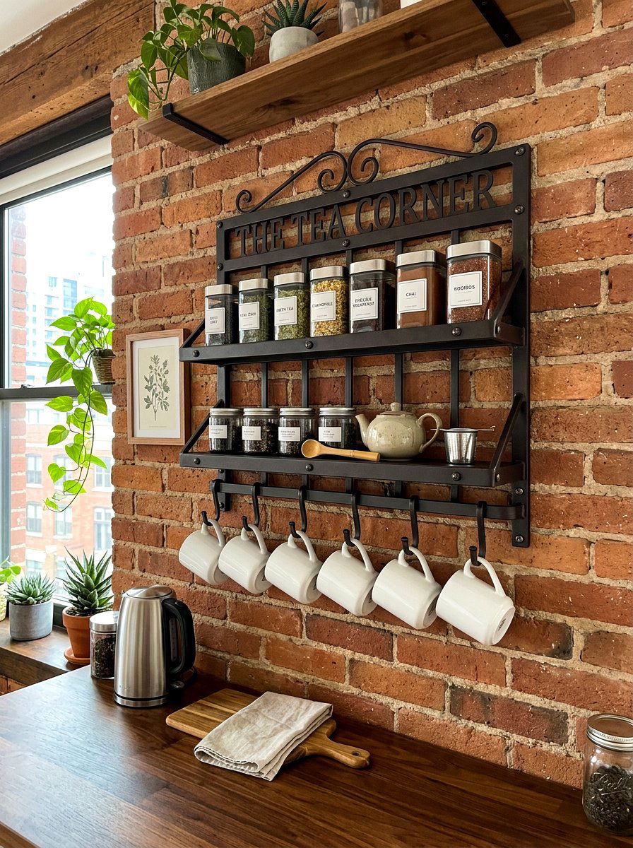 Wall Tea Rack - 30 tea station ideas