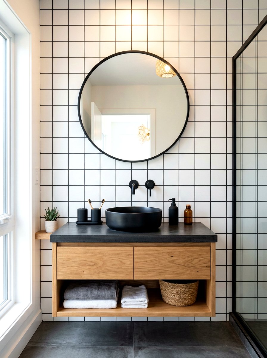 Wall Tile Dark Grout Bathroom - 30 dark grout bathroom ideas