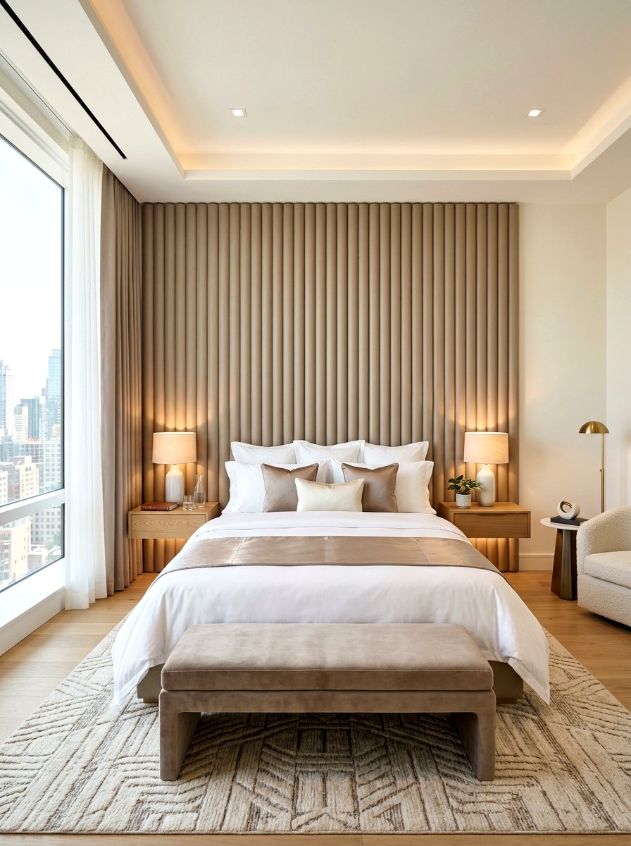 Wall To Wall Fluted Headboard - 30 fluted headboard ideas