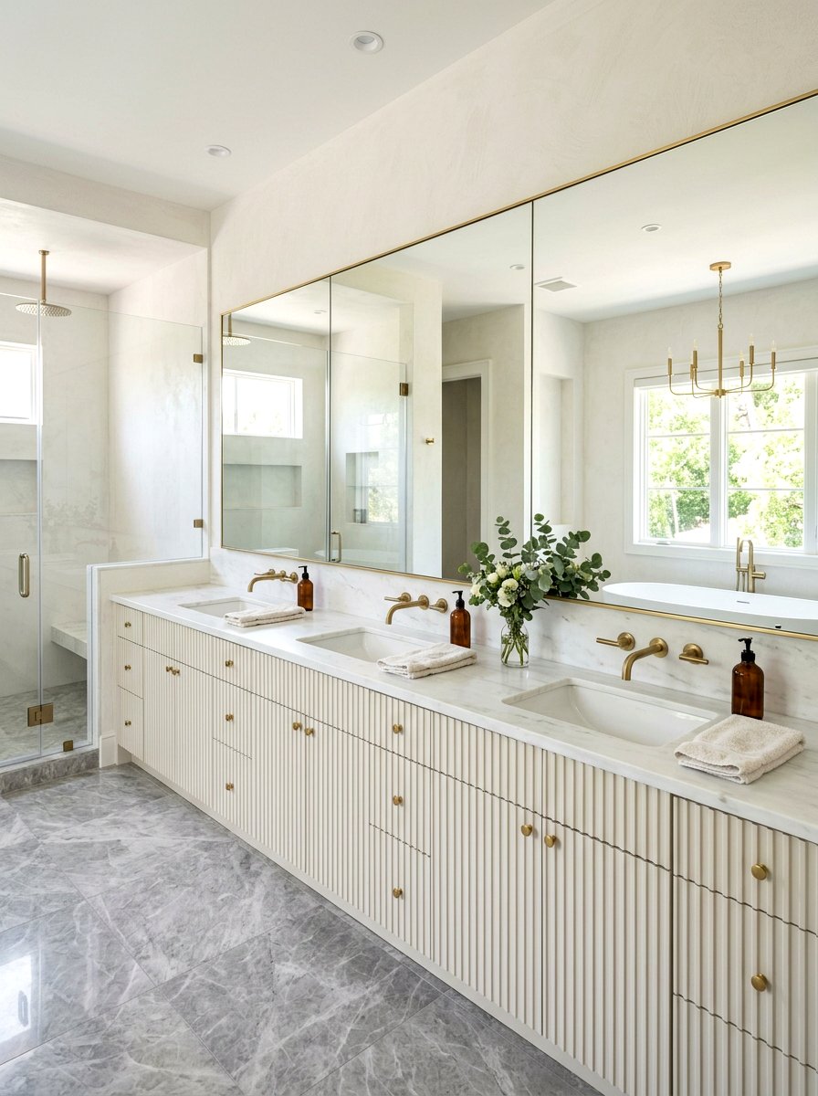 Wall To Wall Fluted Vanity - 30 fluted vanity ideas