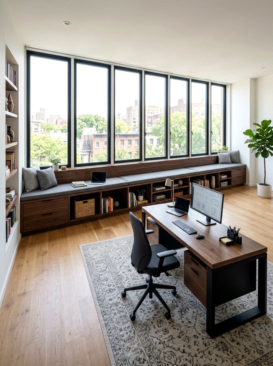 Wall To Wall Office Window Bench - 30 office window seat ideas
