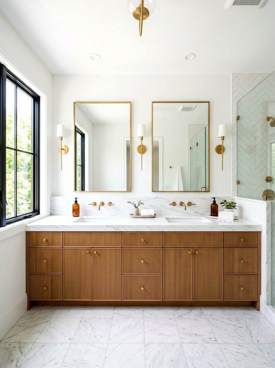 Wall To Wall Vanity - 30 fluted vanity bathroom ideas