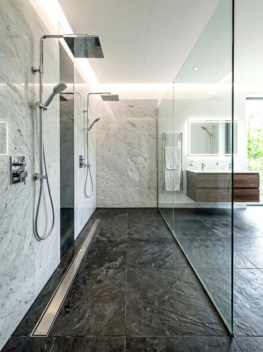 Wall To Wall Walk In Shower - 30 double shower head ideas