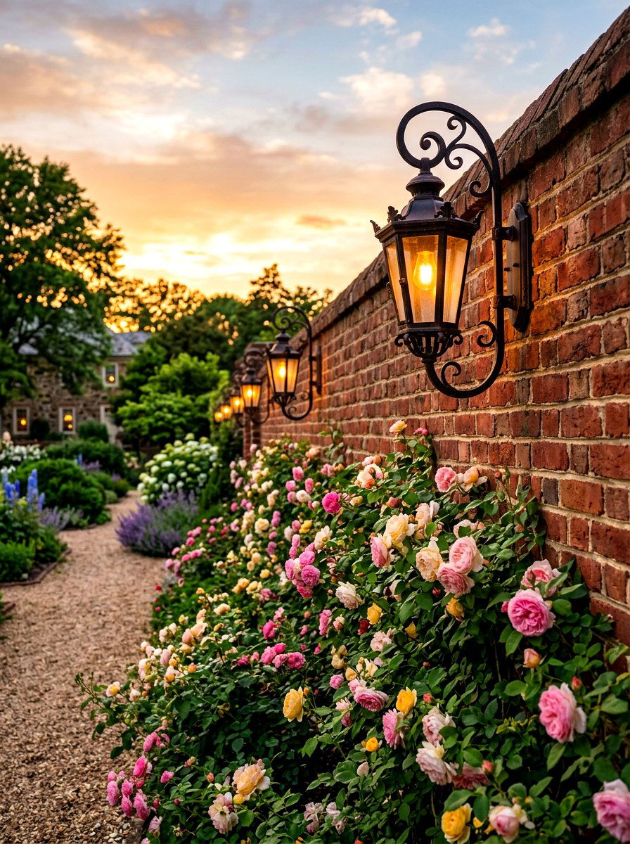 Wall Top Decorative Lantern - 30 retaining wall lighting ideas