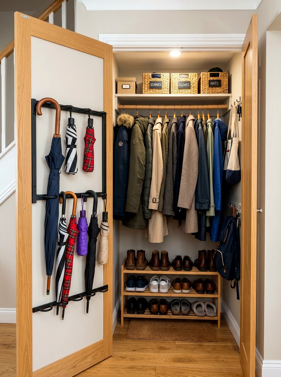 Wall Umbrella Holder Closet - 30 coat closet organization ideas