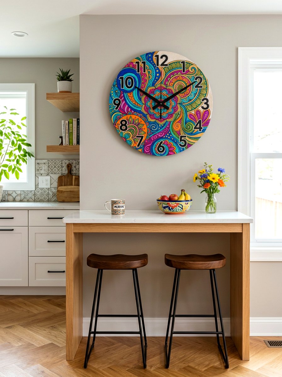 Wall clock coloring face - 30 plus coloring home decor ideas