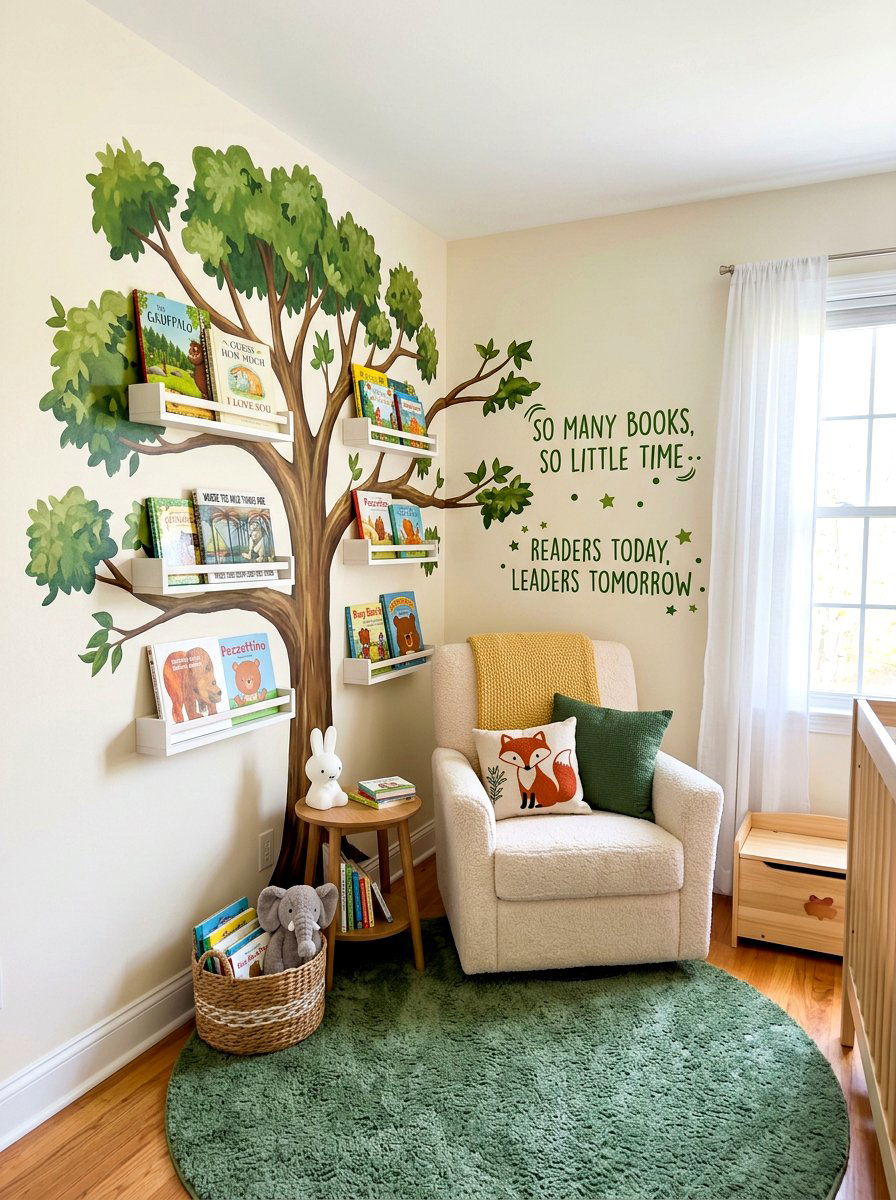 Wall decal nursery reading nook - 30 nursery reading corner ideas