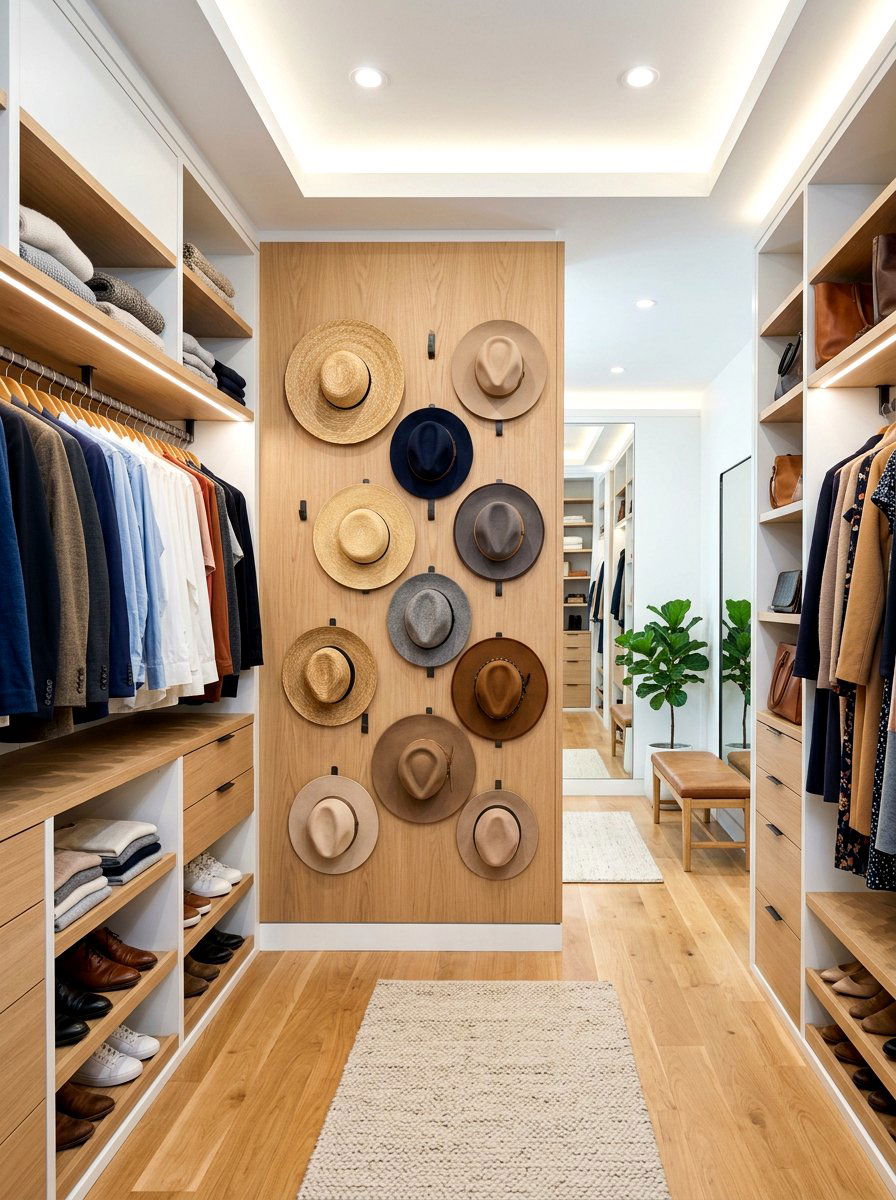 Wall hooks for hats - 30 hat storage closet ideas