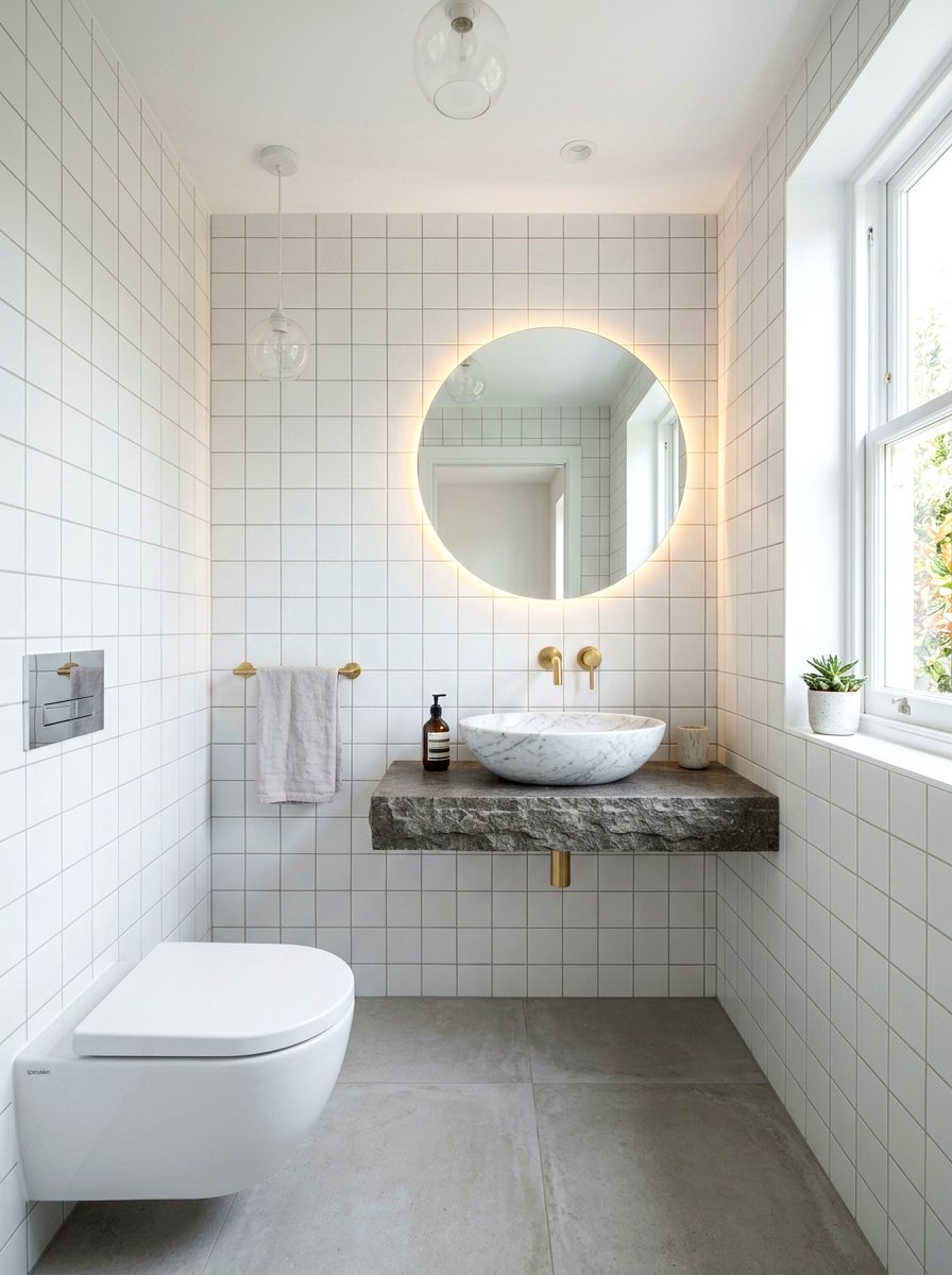 Wall hung stone sink - 30 statement stone sink ideas