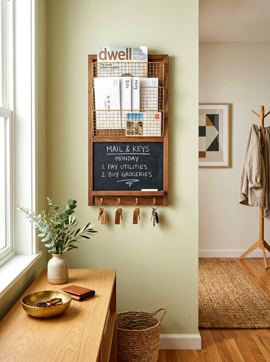 Wall mail organizer - 30 drop zone shelf ideas