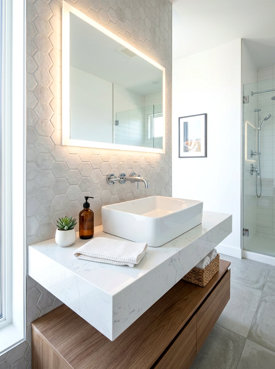 Wall mount faucet vessel sink bathroom - 30 vessel sink bathroom ideas