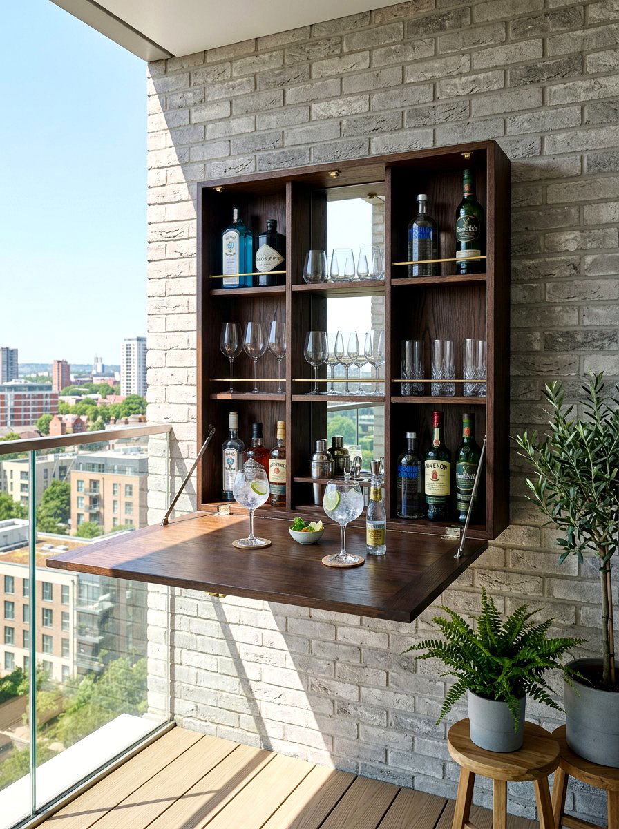 Wall mounted bar - 30 backyard bar ideas