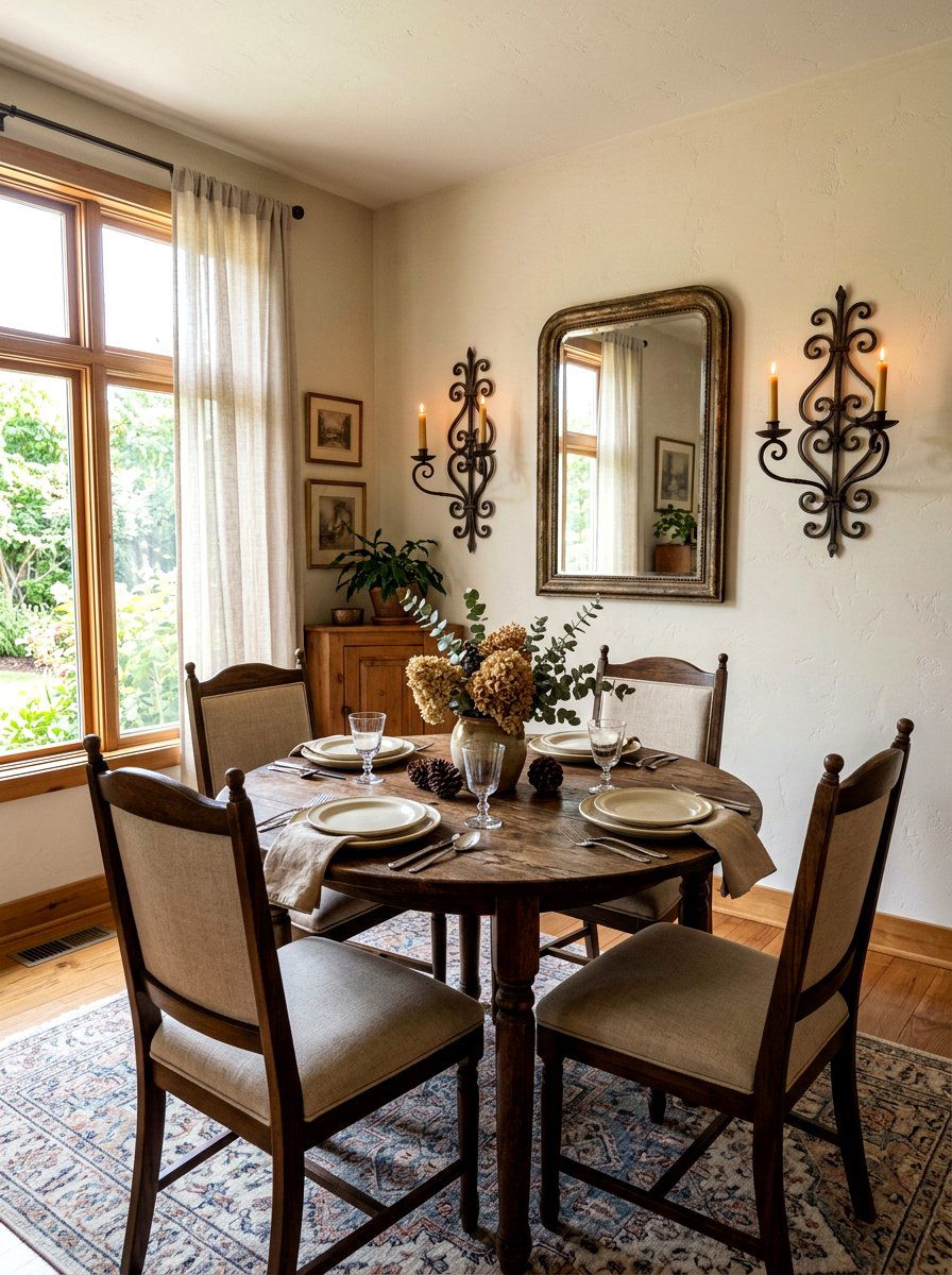 Wall mounted candle sconce dining area - 30 candlelit dining room ideas aesthetic