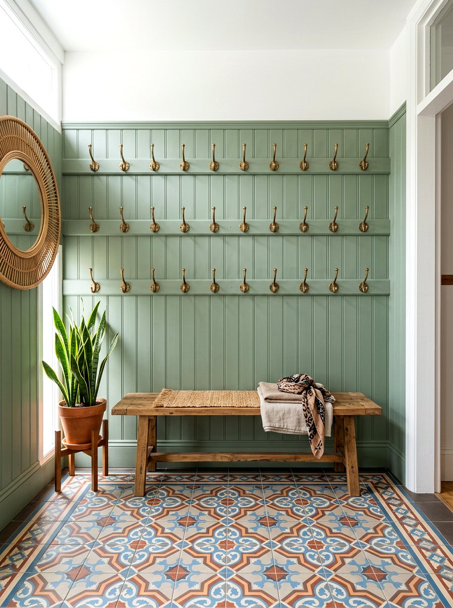 Wall mounted coat hooks - 30 organizing a mudroom ideas