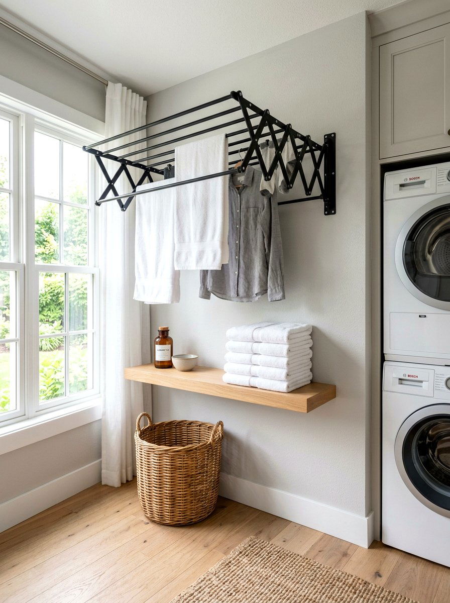 Wall mounted drying rack - 30 utility room ideas