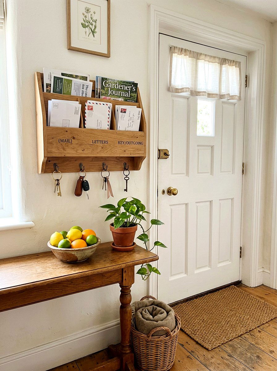 Wall mounted mail organizer - 30 rental entryway ideas