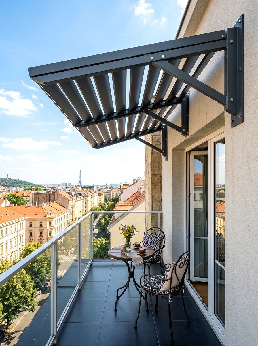Wall mounted metal patio cover sunshade - 30 metal patio cover ideas