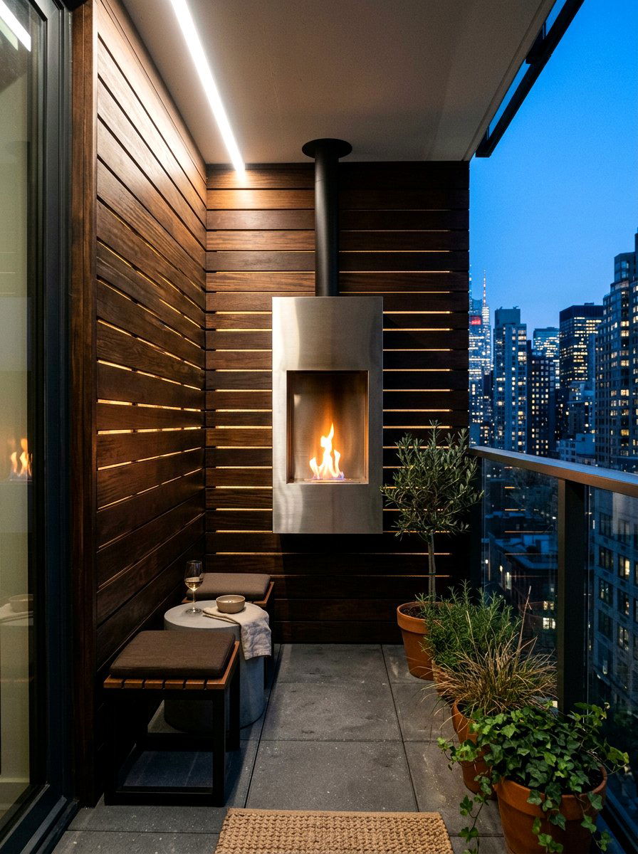 Wall mounted outdoor fireplace - 30 outdoor fireplace ideas