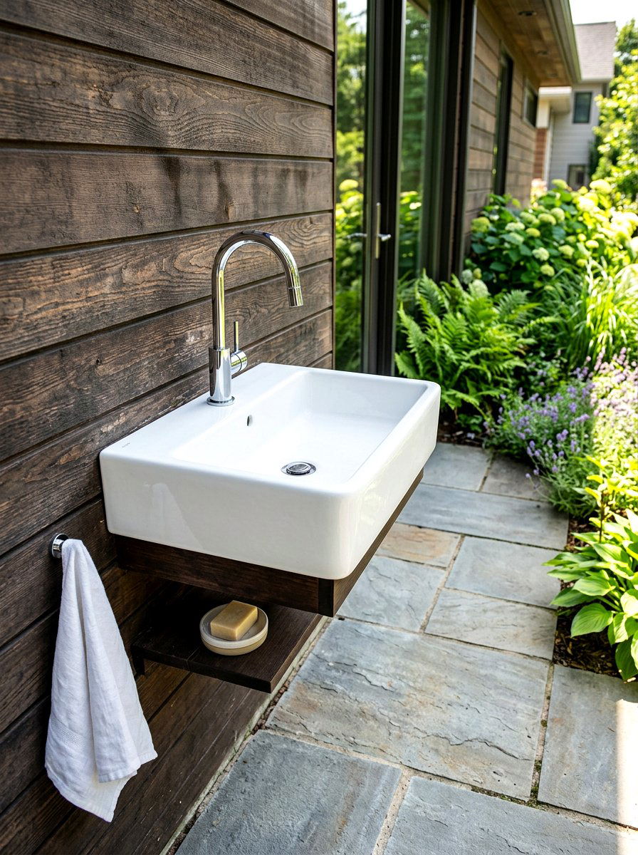 Wall mounted outdoor sink - 30 outdoor sink station ideas
