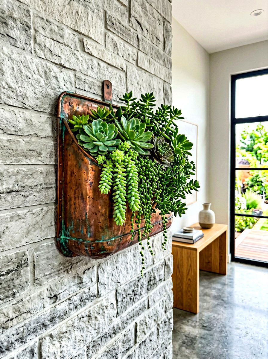 Wall mounted planter - 30 stoop decor ideas