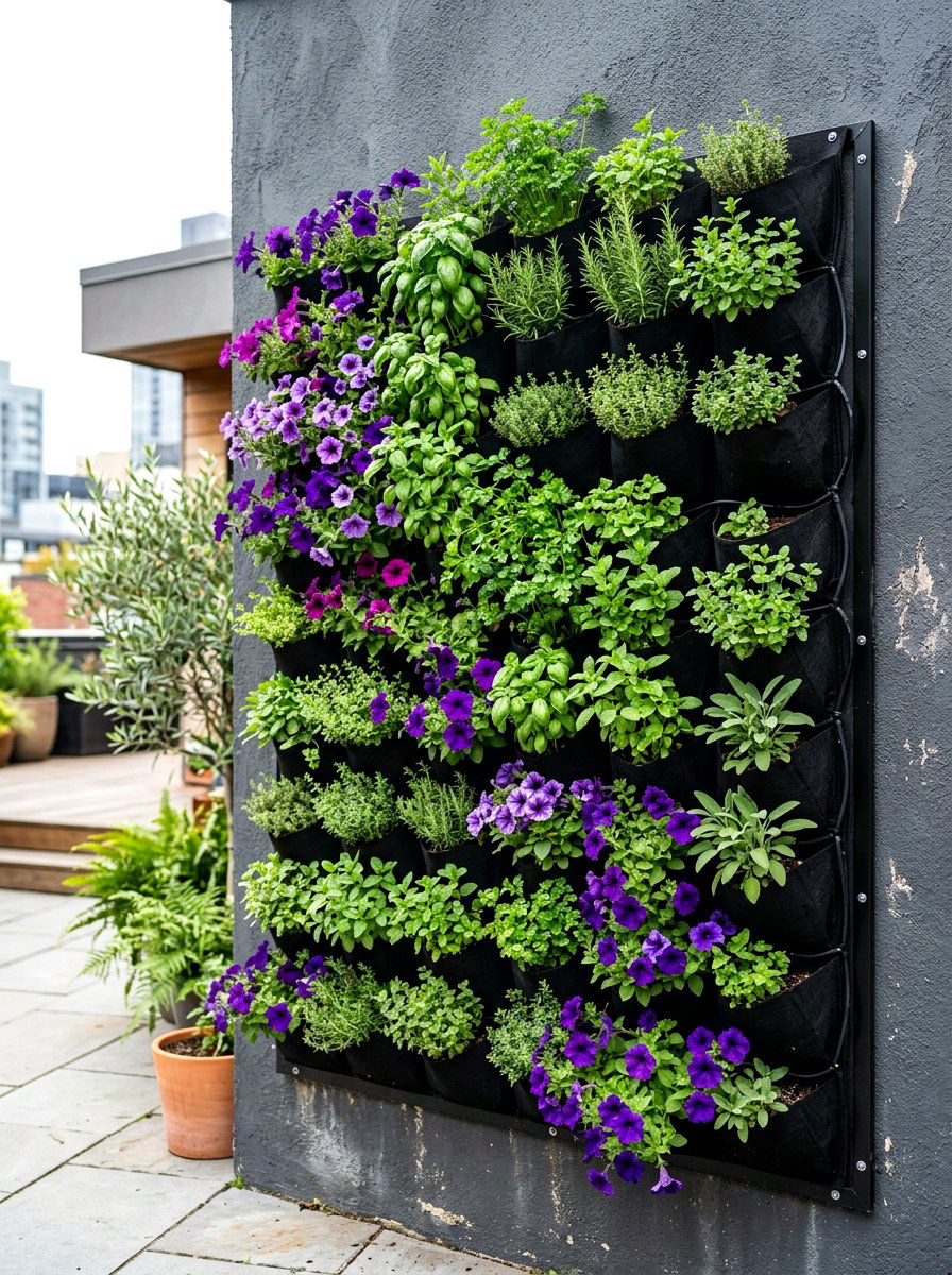 Wall mounted pocket - 30 garden planter ideas