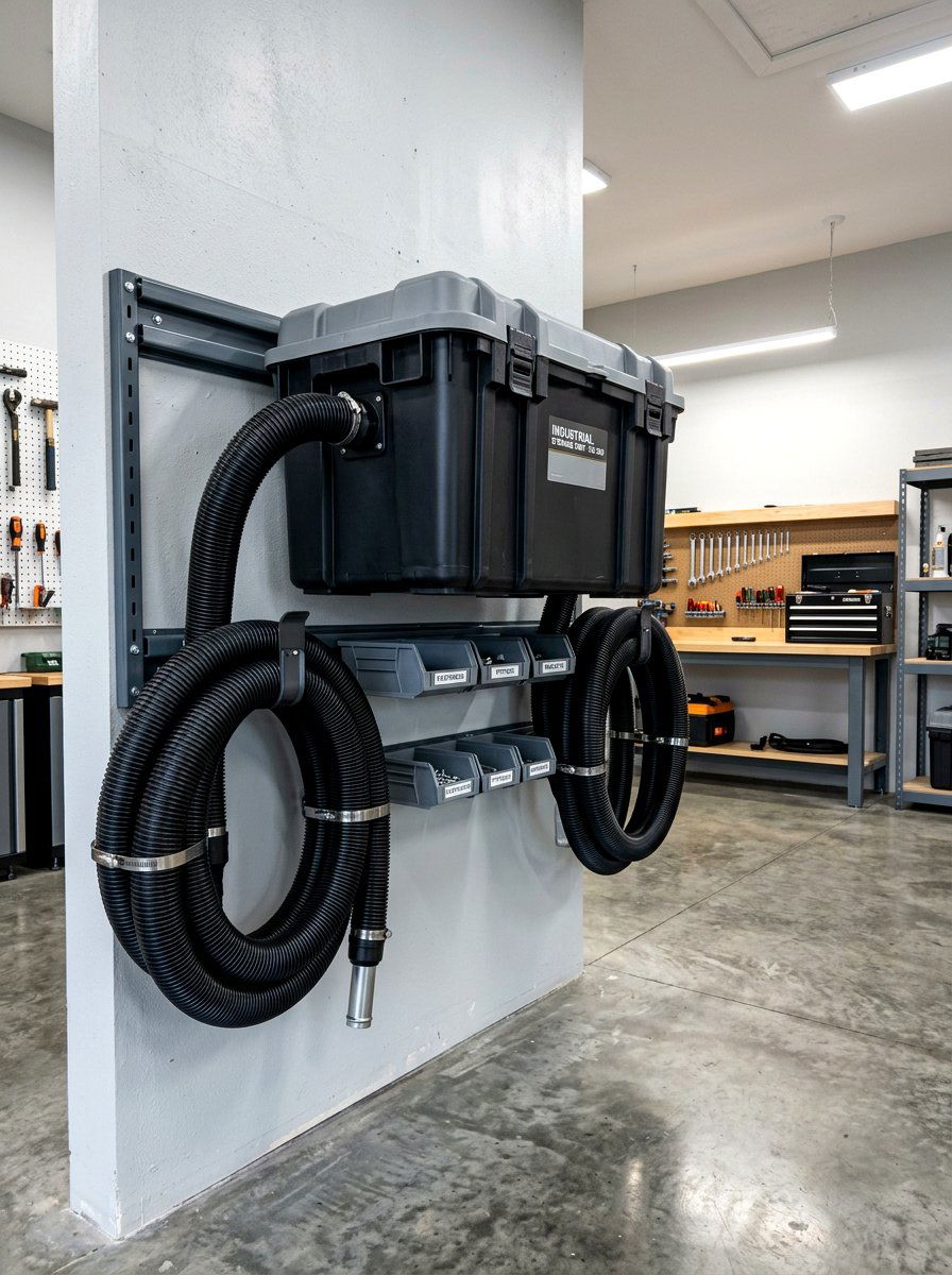 Wall mounted storage bin - 30 garage wall storage ideas