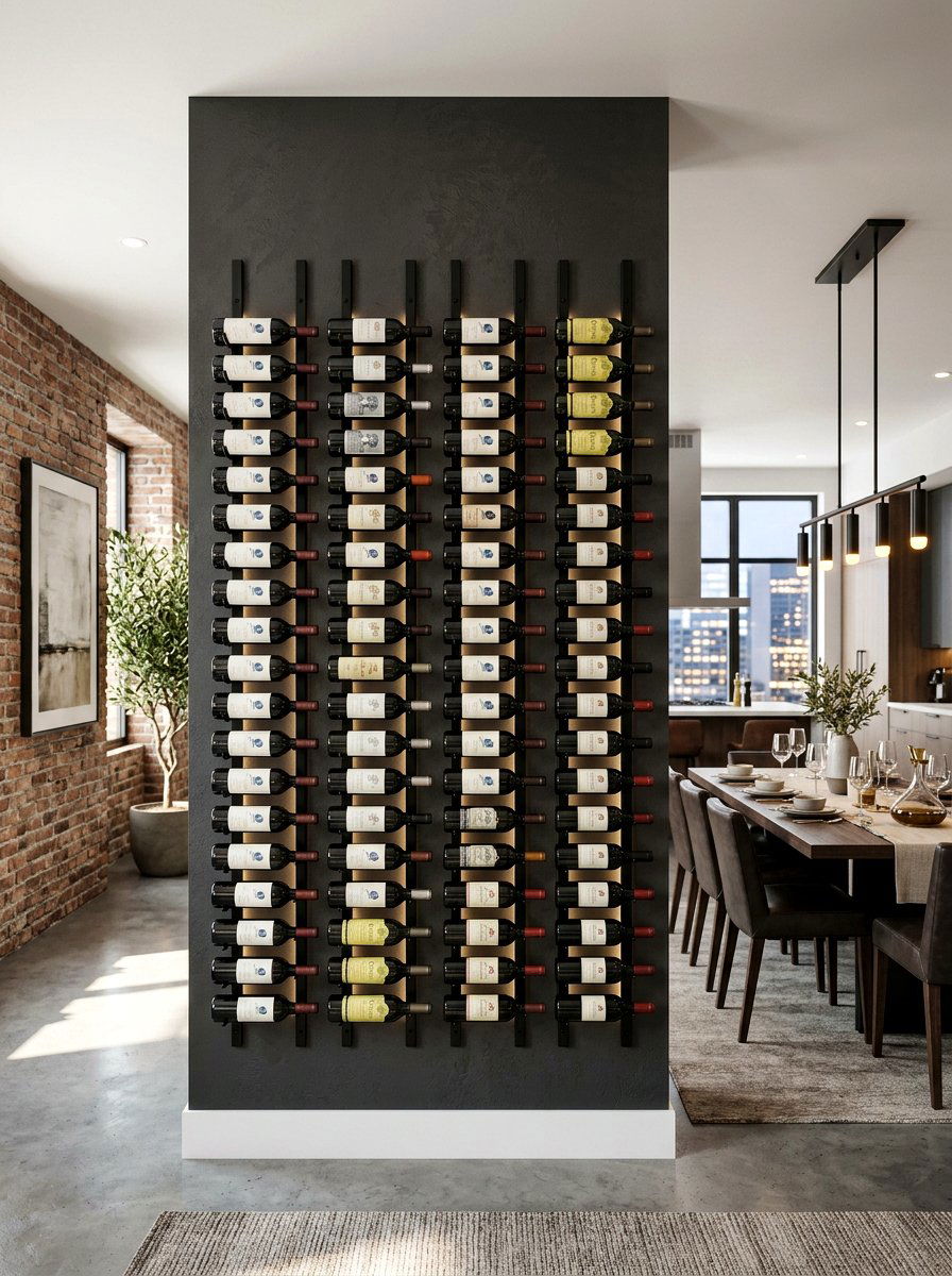 Wall mounted wine rack - 30 dining room storage ideas