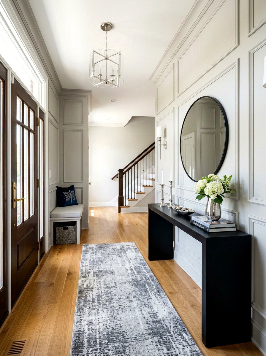 Wall paneling entryway - 30 dramatic foyer decor ideas