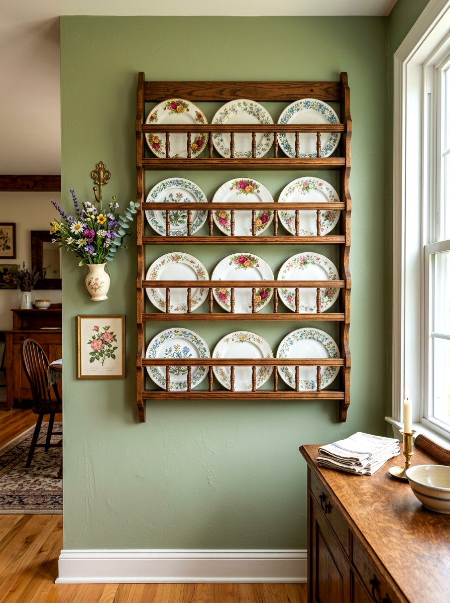 Wall plate rack - 30 grandma core kitchen ideas