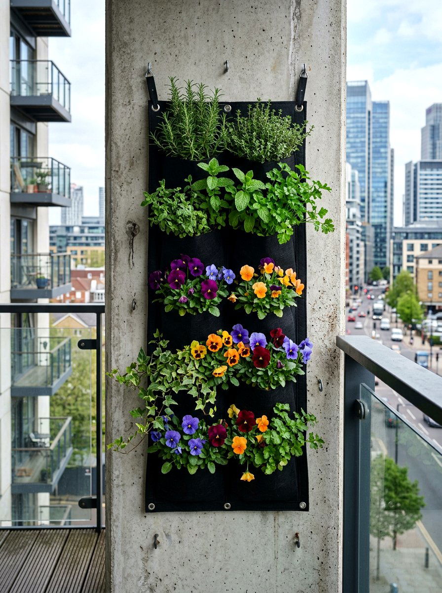 Wall pocket planter - 30 apartment garden ideas