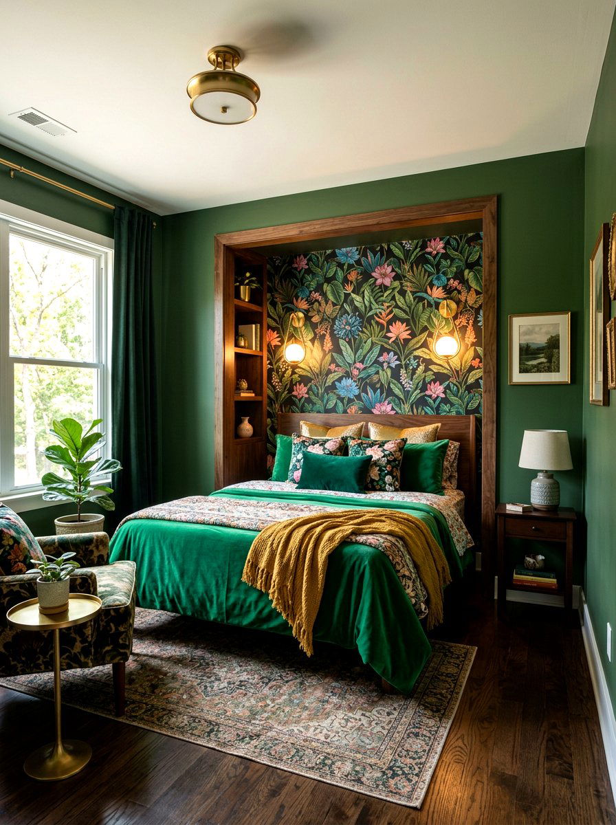 Wallpaper Accent Bed Nook - 30 bed nook alcove ideas
